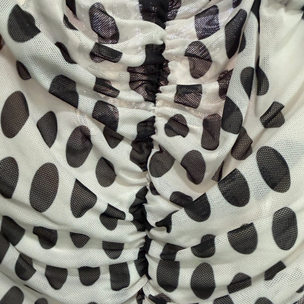 NWOT Helsa Mini Dress Sleeveless Black & White Patterned Bodycon Dress medium - Picture 5 of 7